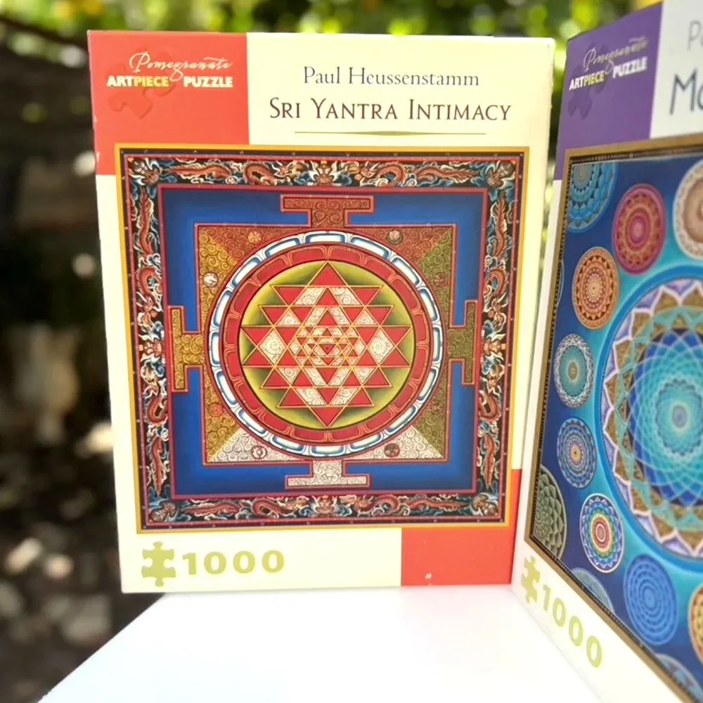 NIB 2 Pomegranate Art Piece Sri Yantra Intimacy Mandala World 1000 Piece Puzzles